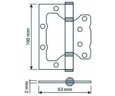 Haushalt Stabilus HINGE DOOR 100X63X2MM BRASS PLATED