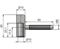 Lankstas durims TKZ Polna 9618053L, 1.5 cm x 4 cm