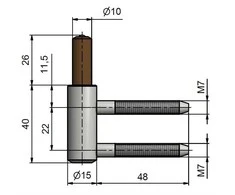 Lankstas durims TKZ Polna 9732053L, 1.5 cm x 6.6 cm