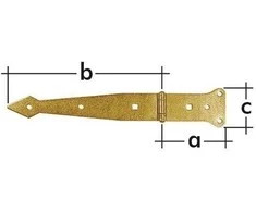 Vartų vyriai Domax 612301/816301, 30 cm, 0,2 cm, aukso spalvos.