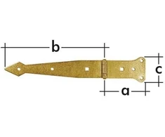 Vartų vyriai Domax 612301/816301, 30 cm, 0,2 cm, aukso spalvos.