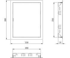 Europlast Angos dangtis, 250 mm x 200 mm