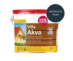 Medinių fasadų dažai VIVACOLOR VILLA AKVA, antracito pilkos 7016 sp., 2,7 l
