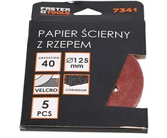 Faster Tools Smilšpapirio diskas Velkro 125mm 40 grūdėtumo 5 vnt.