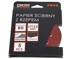 Faster Tools Švitrinis diskas Velcro 125mm Grūdėtumas 80 (5 vnt.)