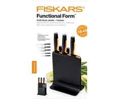 Fiskars FF 5 peilių rinkinys plastikiniame bloke