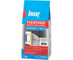 Plytelių siūlių glaistas KNAUF FLEXFUGE UNIVERSAL SILBERGRAU, 1-20 mm, šv. pilka sp., 1kg