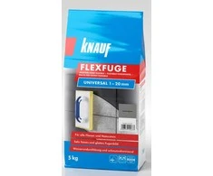 Plytelių siūlių glaistas KNAUF FLEXFUGE UNIVERSAL ZEMENTGRAU, 1-20 mm, pilka sp., 5kg