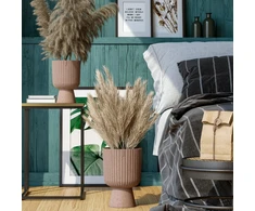 Vazonas FORM PLASTIC Keli Mika Eco Wood 14cm Rudas
