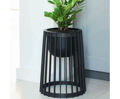 FORM PLASTIC Gėlių vazono stovas „Standy1“ su įdėklu D24cm, juodas
