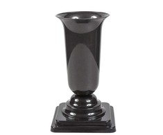 FORM PLASTIC Vaza Dama D13cm/H26.7cm juoda su met. atsp.