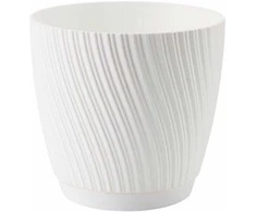 FORM PLASTIC Gėlių vazonas Mika su padėklu 17 cm, baltas