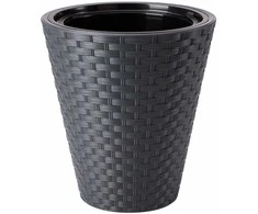 FORM PLASTIC Gėlių vazonas Rattana 40 cm, pilkas