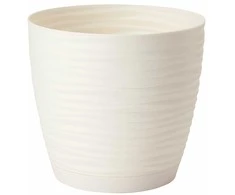 FORM PLASTIC Gėlių vazonas SAHARA su padėklu 23 cm, kreminės spalvos
