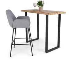 Galds Domoletti U LEGS, melna krās./koka krās., 120 cm x 60 cm x 100 cm