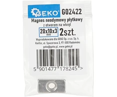Geko Neodimio magnetas 20x10x3mm su skylute NdFeB