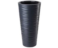 Stadler Gėlių vazonas Form Plastic Slim 2723, plastikinis, antracito spalvos