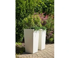Gėlių vazonas Lamela 590-05, plastikinis, baltas.