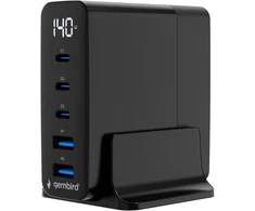 GEMBIRD 5-port 140 W GaN USB greitasis įkroviklis juodas