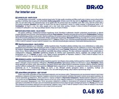 Medienos glaistas vidaus darbams BRIKO baltas 0,48 kg