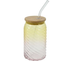 Stiklinė su šiaudeliu, stiklas, 0,45 l