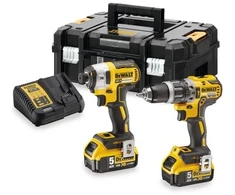 DEWALT akumuliatorinių įrankių rinkinys DCK266P2T 18V (DCD796 + DCF887) 2x5.0Ah, TSTAK II lagaminas