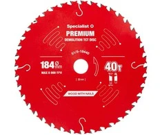 Pjovimo diskas Specialist+ LTCW1844020/16-T; 184x20x1,0 mm; Z40; 18°