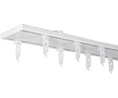 Domoletti Aliuminio sistema UNIVERSAL-PROFILIS, 1 ir 2 bėgelių, baltos sp., 2 m
