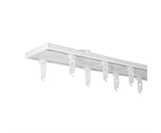 Domoletti Aliuminio sistema UNIVERSAL-PROFILIS, 1 ir 2 bėgelių, baltos sp., 2,5 m