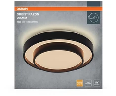 Lubinis šviestuvas Ceiling light Osram. LED. 16W. 3000K. 1000lm. Ø295. juodas