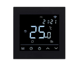 Grindų termostatas Heatcom HC91, įleidžiamas, juodas, 8,6 cm, 5–50 °C