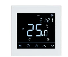 Grindų termostatas Heatcom HC91, įleidžiamas, baltas, 8,6 cm, 5–50 °C