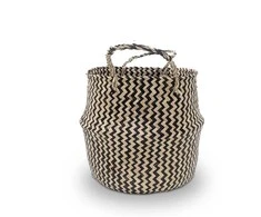 Domoletti BASKET WITH HAND 30X30X30CM SEAGRAS/BLCK