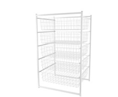 Domoletti Szafka szufladowa TC-M49-5 Baltas 89x45x55cm, 5 stalčiai, balta