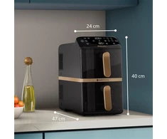 Gruzdintuvė Philips Ovi Stacked Dual Basket 4000 NA462/80 juoda-auksinė