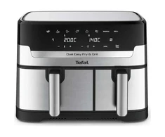 Gruzdintuvė Aerogrils Tefal Dual Easy Fry &amp; Grilis Ey905d, sudraba, 2700 W, 8.3 l