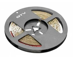 GTV Blykstės juosta 5050, 300 LED šiltai balta, 72W, be gelio, 10 mm, ritinėlis 5 m, 12 V