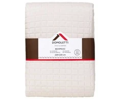 Domoletti BEDSPREAD MICRO 220X220 CM SQUARES BEIGE