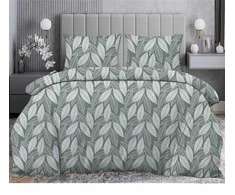 Patalynės komplektas Gultas veļas komplekts Domoletti Leaflight D-986, balta/zaļa, 140 x 200 cm