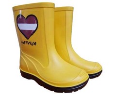 Guminiai batai vaikams Paliutis 120PL/Myliu LV, su aulu, be pašiltinimo, geltoni, 28 dydis