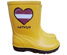 Vaikiški guminiai batai Paliutis 120PL/Myliu LV, su kulnu, be pašiltinimo, geltoni, 26 dydis