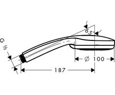Hansgrohe Dušo galvutė „Croma 100 Vario“, pilka, 10 cm