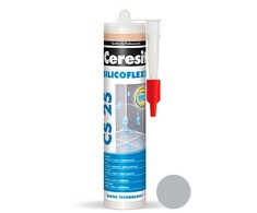 Sanitarinis silikoninis hermetikas CERESIT CS25, 07 pilkos sp., 280 ml