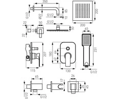 Sourcing Potinkinis dušo komplektas Ferro Squerto SET-SQ1-P