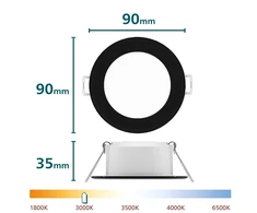 Šviestuvas įleidžiamas Philips LED. 5.5W. 3000K. DIA9. juodas