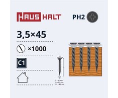 Haushalt Sourcing Mediniai varžtai 3,5x45, 1000 vnt.