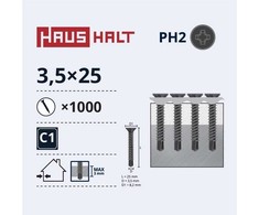 Haushalt Sourcing Varžtai diržiniame metaliniame grąžte 3,5x25 1000