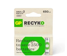 Įkraunamas elementas GP, AAA, 650 mAh, 2 vnt.