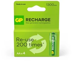 Įkraunami elementai GP RECHARGE AA. 1300mAh. 4 vnt.