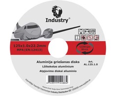 INDUSTRY PJŪKLINIS DISKAS ALIUMIN., 125X1.0X22.2MM